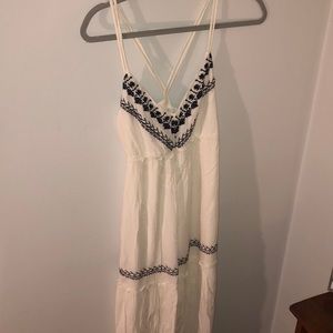 White and navy blue flowy maxi dress